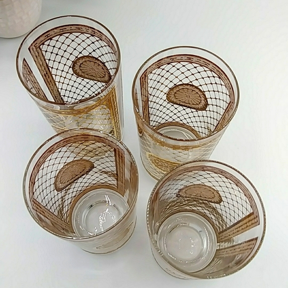 🌻HP! COPY- 22K Gold Embossed Capri Glassware of California Highball glasses. - Picture 3 of 9